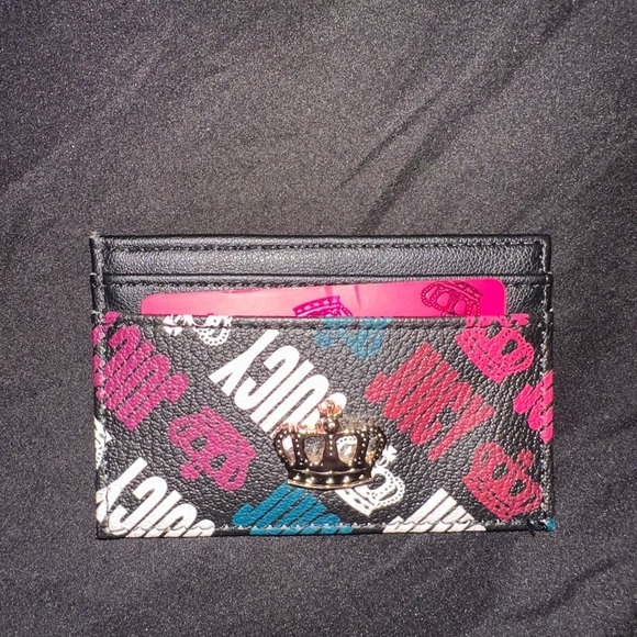 Juicy Couture Black Card Holder with Crown Design - Picture 3 of 3